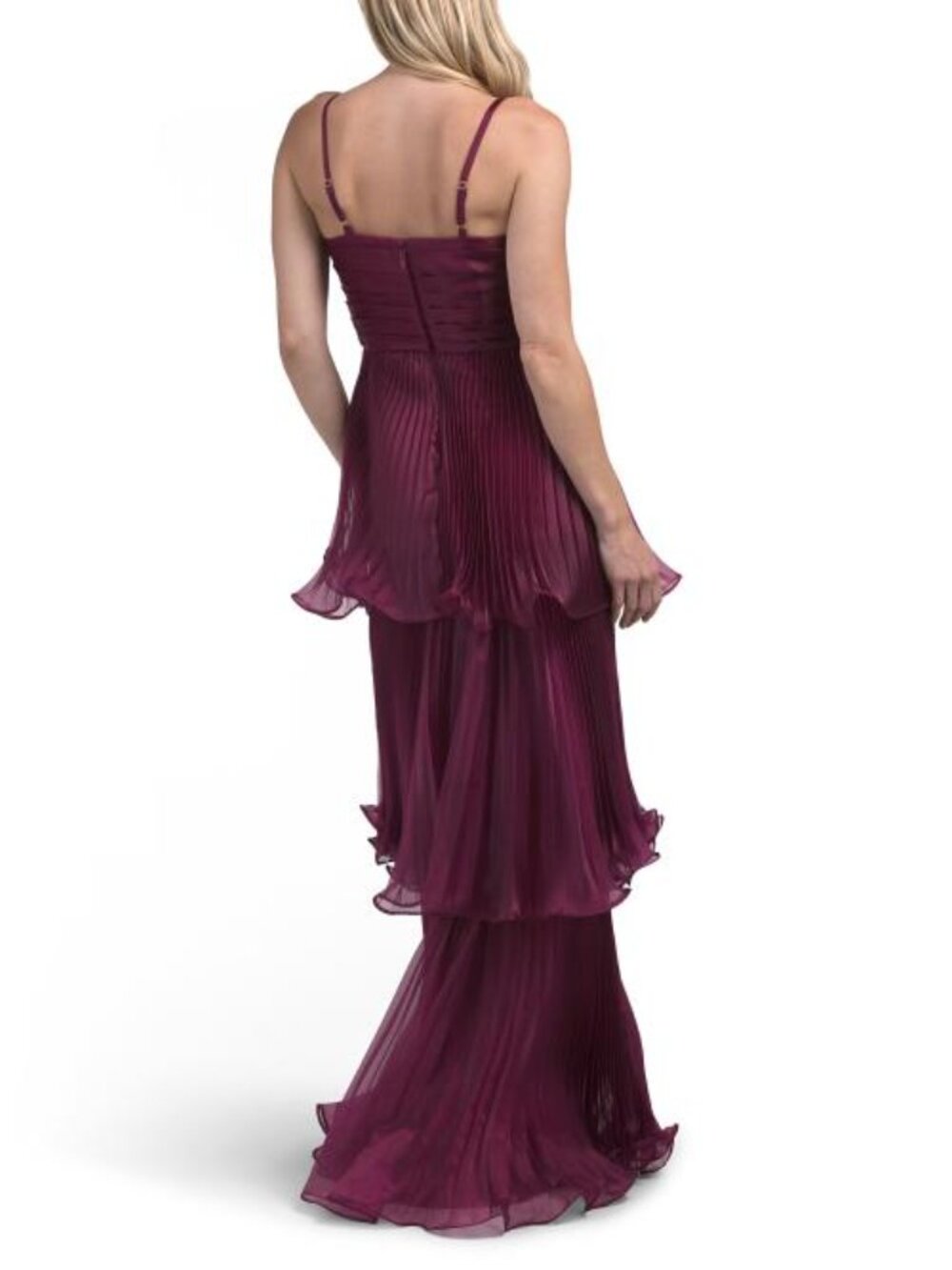 TAYLOR Tiered Pleated A-line Dress - Picture 2 of 4